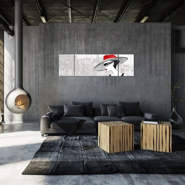 Obraz - Dama w mieście (170x50 cm)