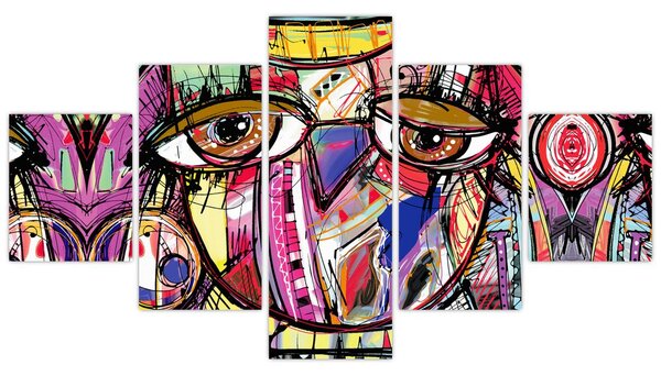 Obraz - Street art - sowa (125x70 cm)