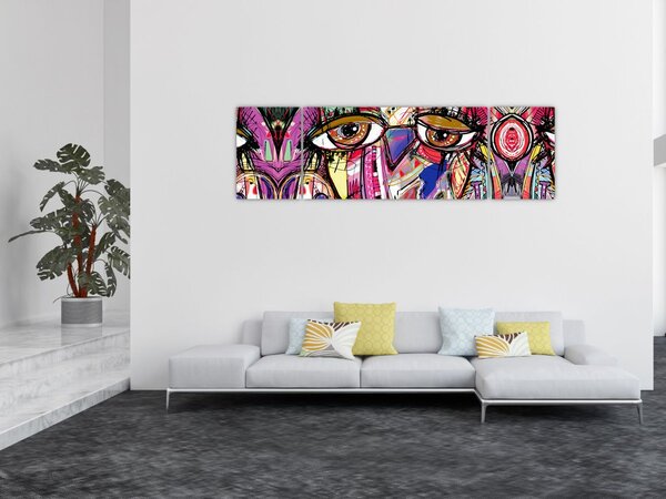 Obraz - Street art - sowa (170x50 cm)