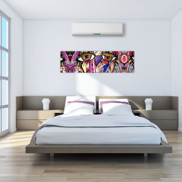 Obraz - Street art - sowa (170x50 cm)