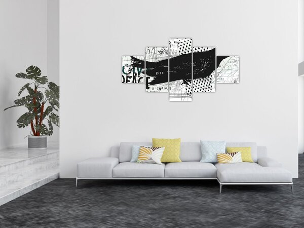 Obraz - Street art - ptak (125x70 cm)