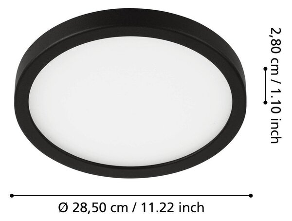 Czarna lampa sufitowa LED FUEVA 5 – EGLO