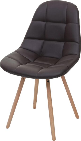 Krzesło do jadalni HWC-A60 II, krzesło kuchenne, retro 50s design ~ imitacja skóry brązowy