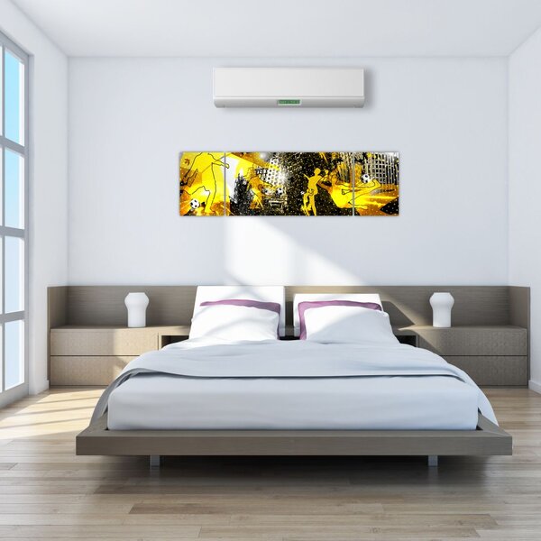 Obraz - Piłka nożna w wielkim mieście (170x50 cm)
