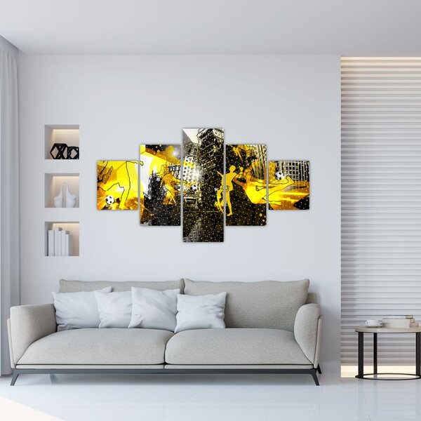 Obraz - Piłka nożna w wielkim mieście (125x70 cm)