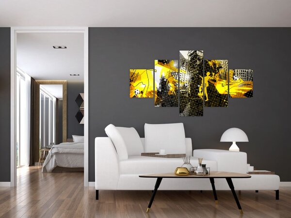Obraz - Piłka nożna w wielkim mieście (125x70 cm)