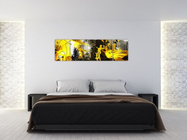 Obraz - Piłka nożna w wielkim mieście (170x50 cm)