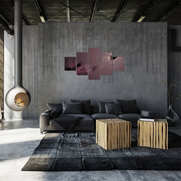 Obraz kwiatu z motylem (125x70 cm)