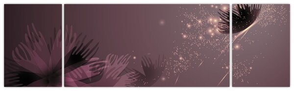 Obraz kwiatu z motylem (170x50 cm)