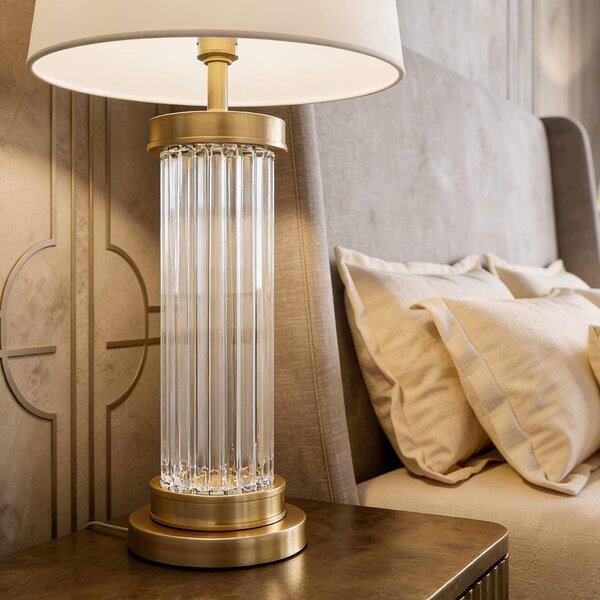LAMPA NOCNA GLAMOUR BIAŁO-MOSIĘŻNA POSITANO
