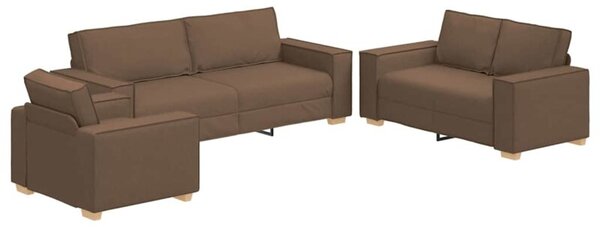 Sofa 3 szt. brÄ zowy tkanina lniana