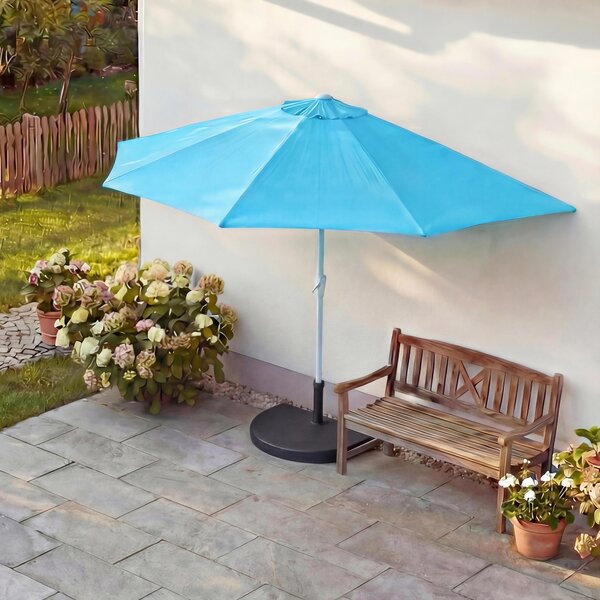 Parla parasol półokrągły, parasol balkonowy, UV 50+ poliester/aluminium 3kg ~ 270cm turkusowy ze stojakiem
