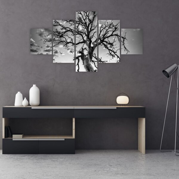Obraz - Czarno - białe drzewo (125x70 cm)