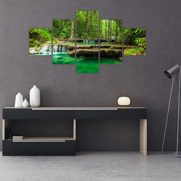 Obraz - Wodospad Erawan w Kanchanaburi, Tajlandia (125x70 cm)