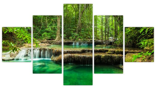 Obraz - Wodospad Erawan w Kanchanaburi, Tajlandia (125x70 cm)