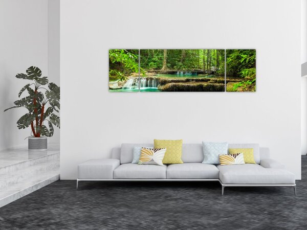 Obraz - Wodospad Erawan w Kanchanaburi, Tajlandia (170x50 cm)