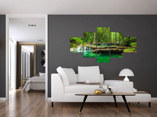 Obraz - Wodospad Erawan w Kanchanaburi, Tajlandia (125x70 cm)