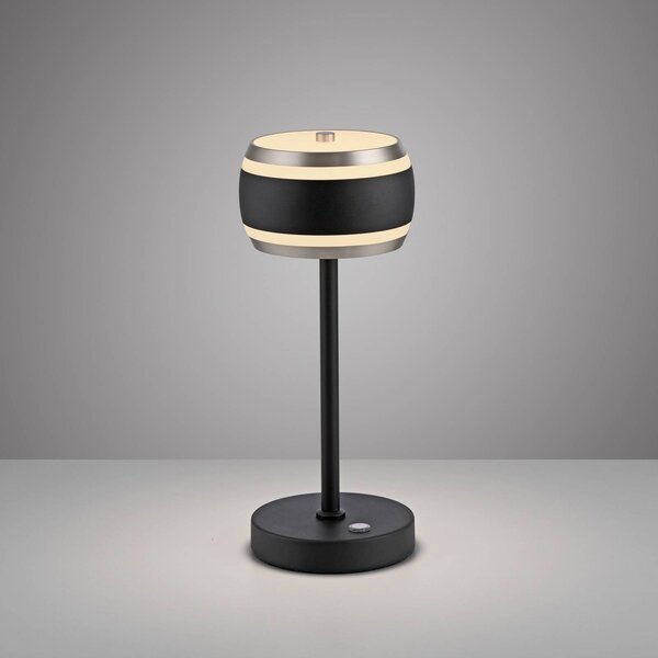 PURE Lampa stołowa Falling Rings, możliwość ściemniania, czarny, sypialnia, aluminium, nowoczesny
