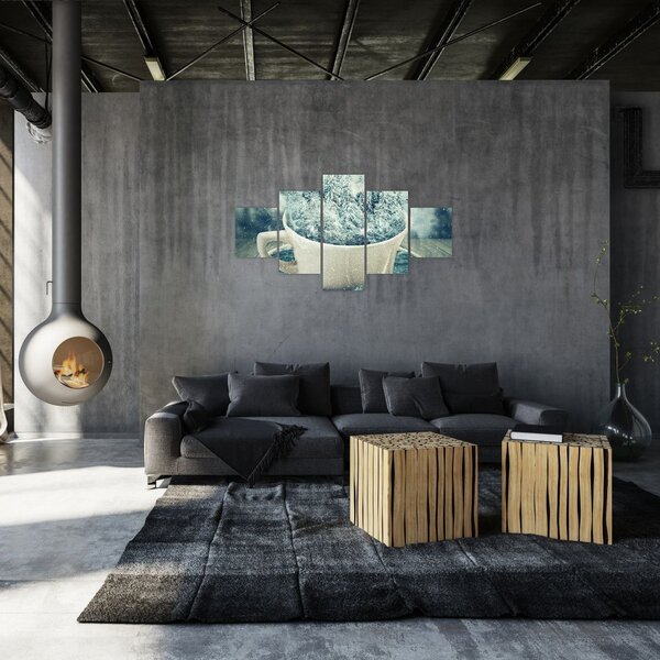 Obraz - Zimowy świat w kubeczku (125x70 cm)