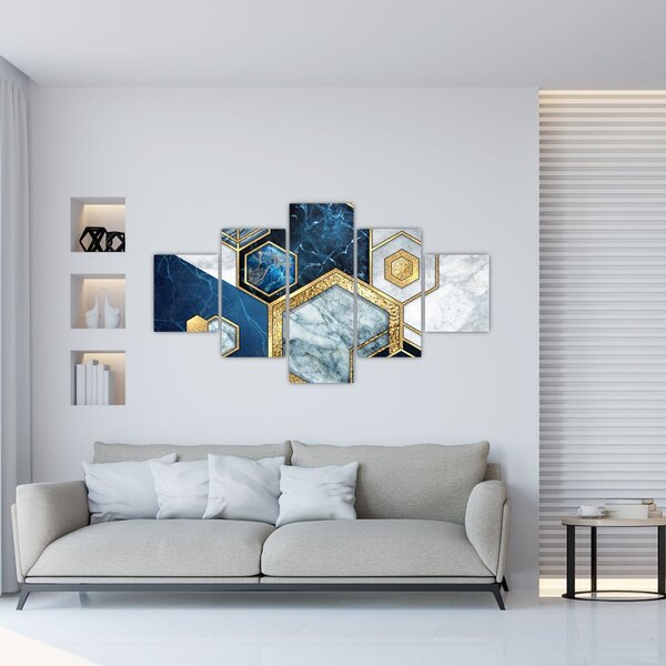 Obraz - Marmurowe sześciokąty (125x70 cm)