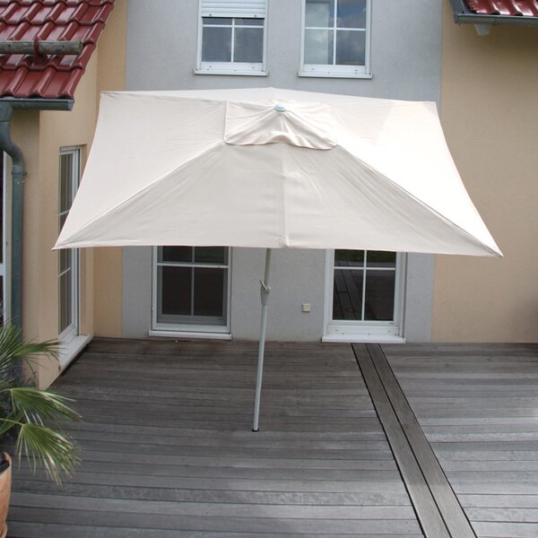Parasol N23, parasol ogrodowy, prostokątny odchylany 2x3m, poliester/aluminium 4,5kg ochrona UV 50+ ~ kremowy