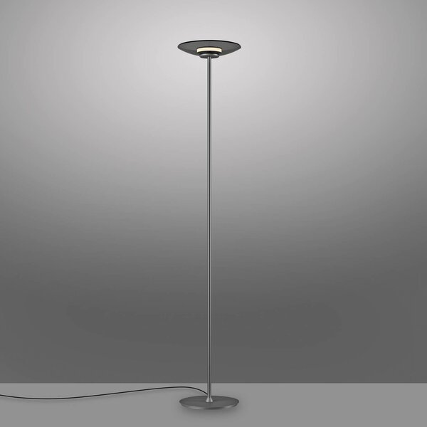 PURE Lampa stojąca Moon, możliwość ściemniania, aluminiowy / szary / cynkowy, sypialnia, aluminium, nowoczesny
