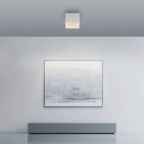 PURE Lampa sufitowa Manhatten, możliwość ściemniania, biały / opal, przedpokój, aluminium, nowoczesny