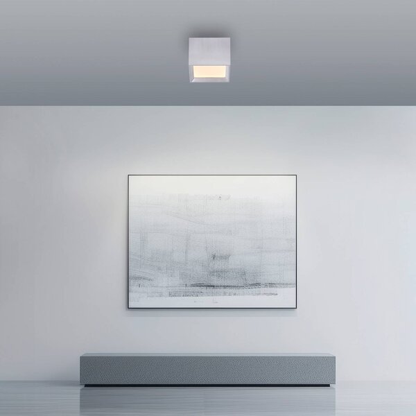 PURE Lampa sufitowa Manhatten, możliwość ściemniania, aluminiowy / szary / cynkowy, przedpokój, aluminium, nowoczesny