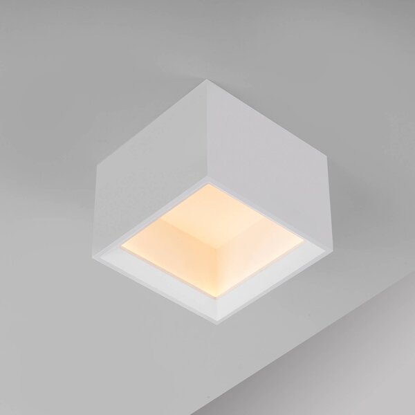 PURE Lampa sufitowa Manhatten, możliwość ściemniania, biały / opal, przedpokój, aluminium, nowoczesny