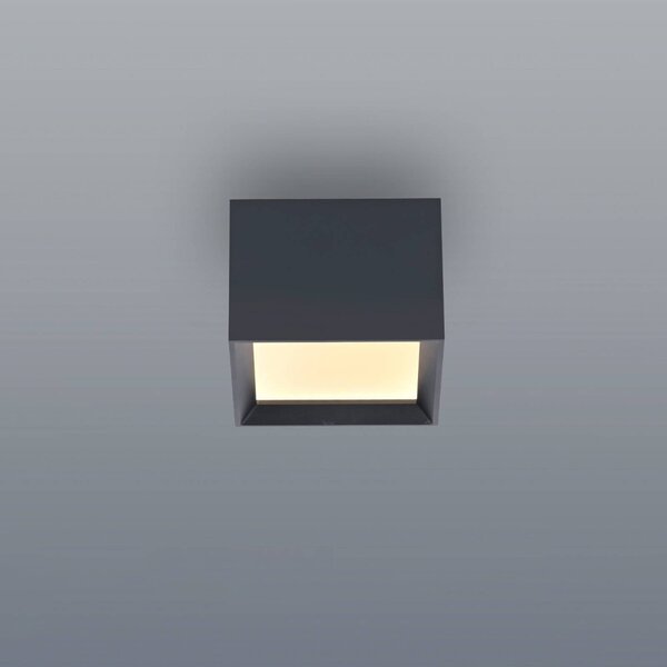 PURE Lampa sufitowa Manhatten, możliwość ściemniania, aluminiowy / szary / cynkowy, przedpokój, aluminium, nowoczesny