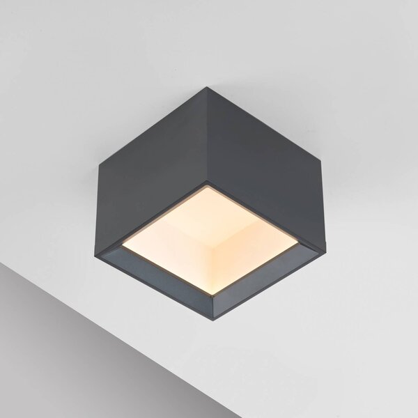 PURE Lampa sufitowa Manhatten, możliwość ściemniania, aluminiowy / szary / cynkowy, przedpokój, aluminium, nowoczesny