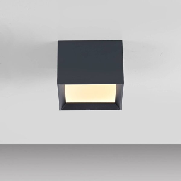 PURE Lampa sufitowa Manhatten, możliwość ściemniania, aluminiowy / szary / cynkowy, przedpokój, aluminium, nowoczesny