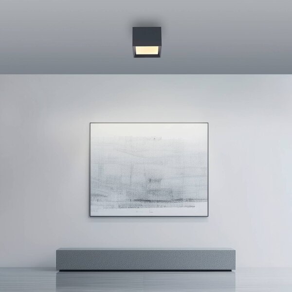 PURE Lampa sufitowa Manhatten, możliwość ściemniania, aluminiowy / szary / cynkowy, przedpokój, aluminium, nowoczesny