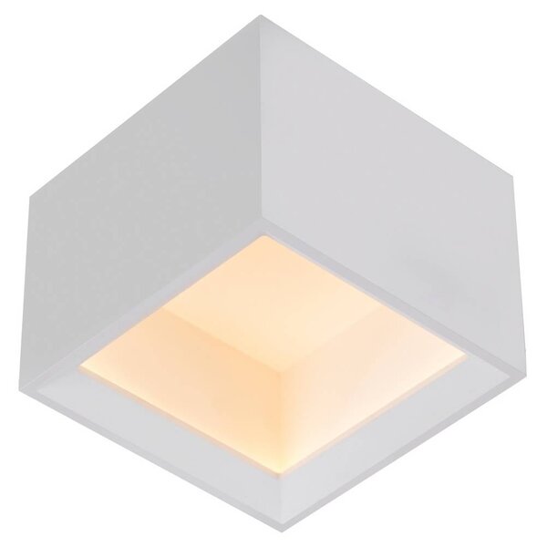 PURE Lampa sufitowa Manhatten, możliwość ściemniania, biały / opal, przedpokój, aluminium, nowoczesny