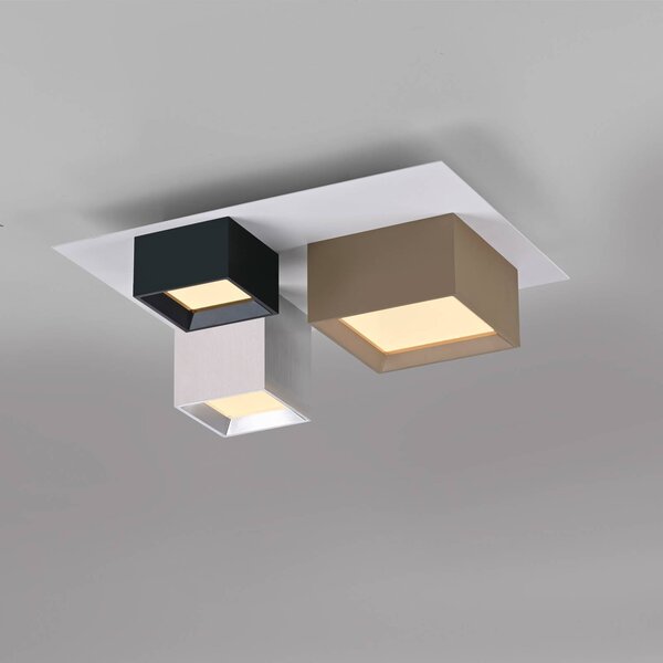 PURE Lampa sufitowa Manhatten, możliwość ściemniania, multikolor, przedpokój, aluminium, nowoczesny