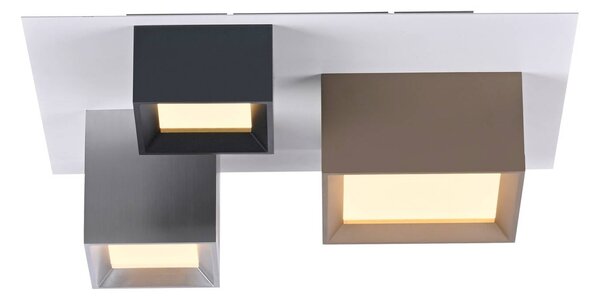 PURE Lampa sufitowa Manhatten, możliwość ściemniania, multikolor, przedpokój, aluminium, nowoczesny