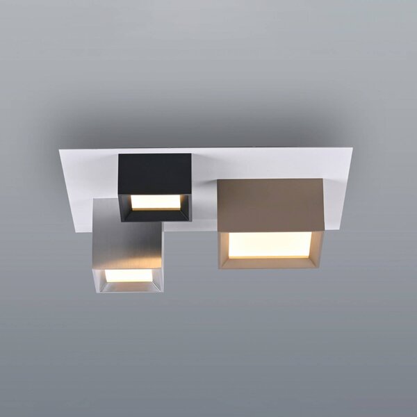 PURE Lampa sufitowa Manhatten, możliwość ściemniania, multikolor, przedpokój, aluminium, nowoczesny