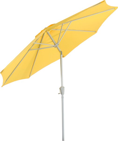 Parasol N19, parasol ogrodowy, Ø 3m uchylny poliester/aluminium 5kg ~ żółty