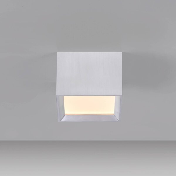 PURE Lampa sufitowa Manhatten, możliwość ściemniania, aluminiowy / szary / cynkowy, przedpokój, aluminium, nowoczesny