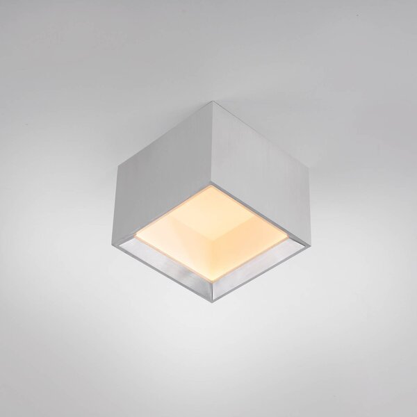 PURE Lampa sufitowa Manhatten, możliwość ściemniania, aluminiowy / szary / cynkowy, przedpokój, aluminium, nowoczesny