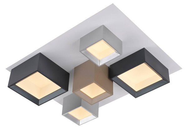 PURE Lampa sufitowa Manhatten, możliwość ściemniania, multikolor, przedpokój, aluminium, nowoczesny