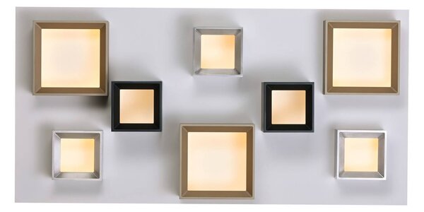 PURE Lampa sufitowa Manhatten, możliwość ściemniania, multikolor, przedpokój, aluminium, nowoczesny