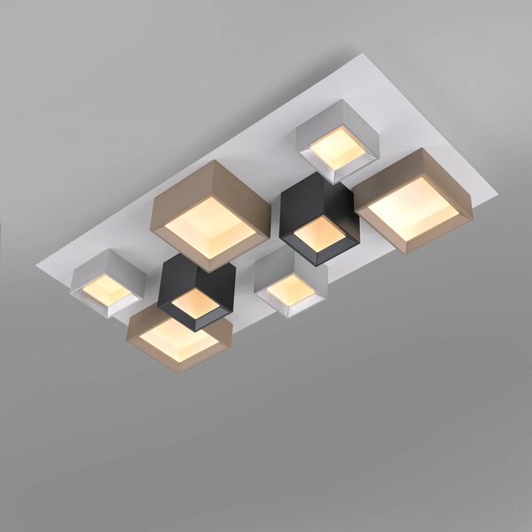PURE Lampa sufitowa Manhatten, możliwość ściemniania, multikolor, przedpokój, aluminium, nowoczesny