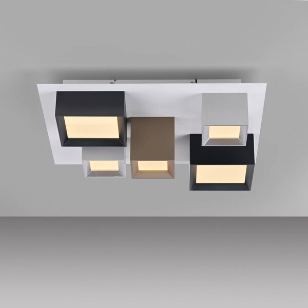 PURE Lampa sufitowa Manhatten, możliwość ściemniania, multikolor, przedpokój, aluminium, nowoczesny