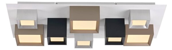 PURE Lampa sufitowa Manhatten, możliwość ściemniania, multikolor, przedpokój, aluminium, nowoczesny