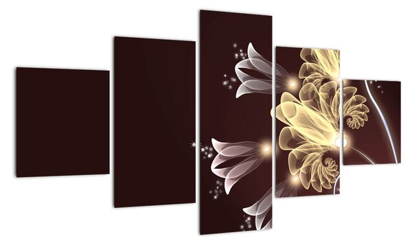 Obraz - Świecące kwiaty (125x70 cm)