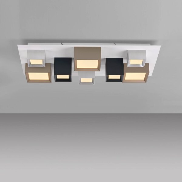 PURE Lampa sufitowa Manhatten, możliwość ściemniania, multikolor, przedpokój, aluminium, nowoczesny