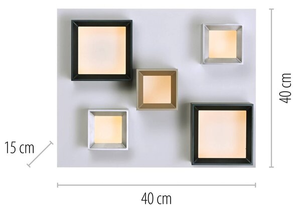 PURE Lampa sufitowa Manhatten, możliwość ściemniania, multikolor, przedpokój, aluminium, nowoczesny