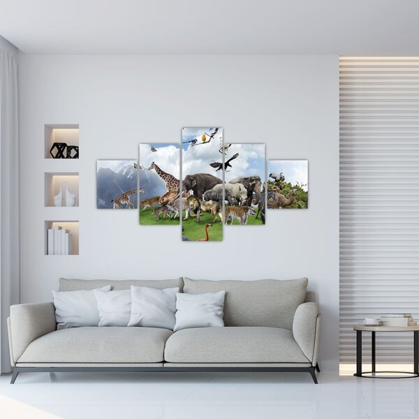 Obraz - Zwierzątka na wyspie (125x70 cm)