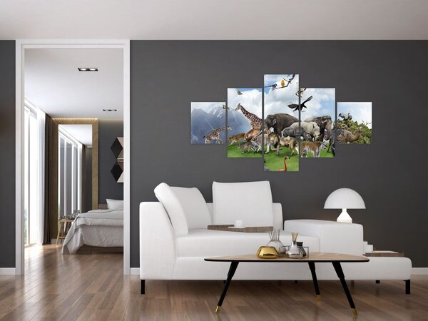 Obraz - Zwierzątka na wyspie (125x70 cm)